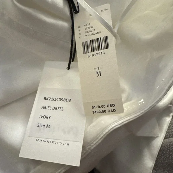 BHLDN Anthropologie BOSKEMPER Women's ARIEL Strapless Bow Dress White Size M - Picture 7 of 7